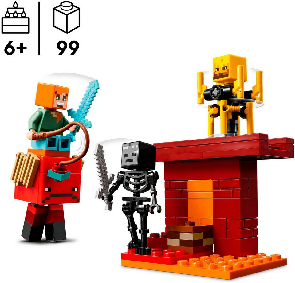 LEGO® Das Lava-Duell im Nether (21266), LEGO Minecraft Konstruktionsspielsteine, (99 St), Made in Europe