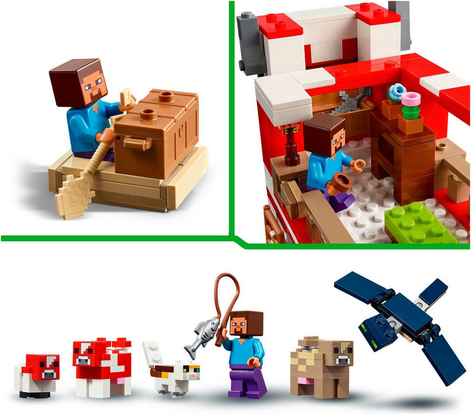 LEGO® Das Pilzkuh-Haus (21270), LEGO Minecraft Konstruktionsspielsteine, (500 St), Made in Europe