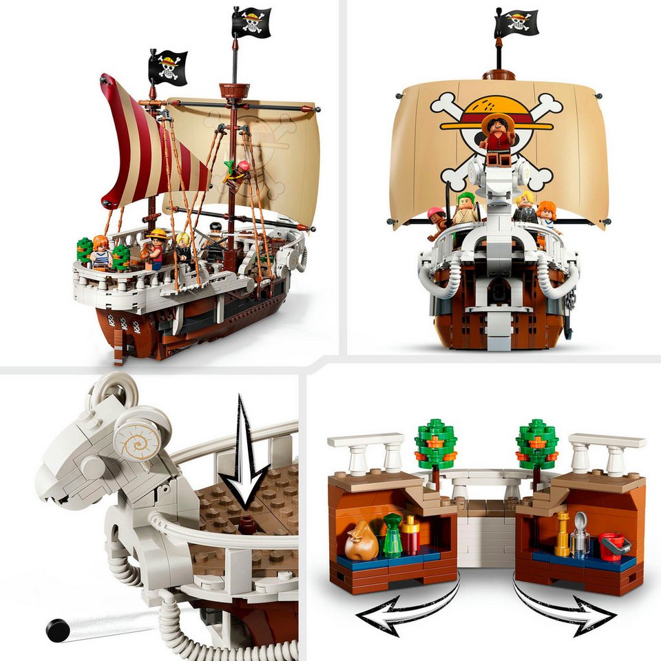 LEGO® Das Piratenschiff Flying Lamb (75639), LEGO One Piece Konstruktionsspielsteine, (1376 St), Made in Europe