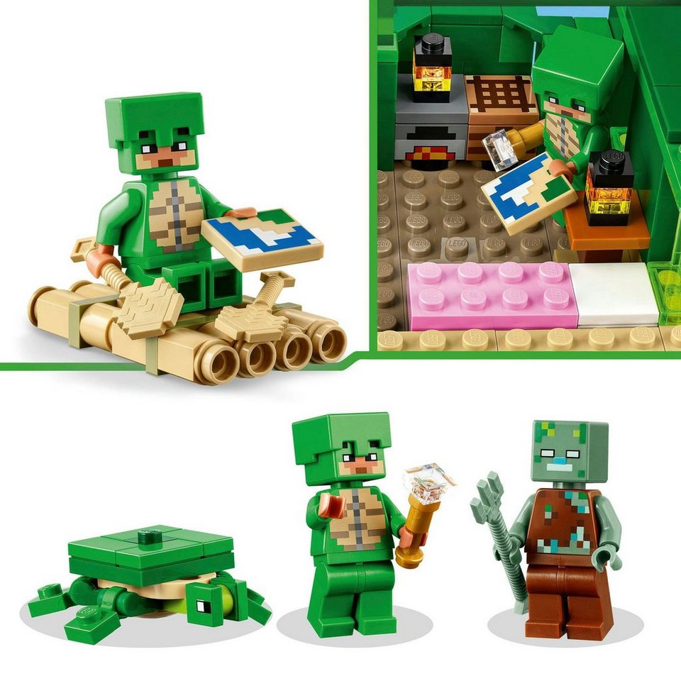 LEGO® Das Schildkrötenstrandhaus (21254), LEGO Minecraft Konstruktionsspielsteine, (234 St), Made in Europe