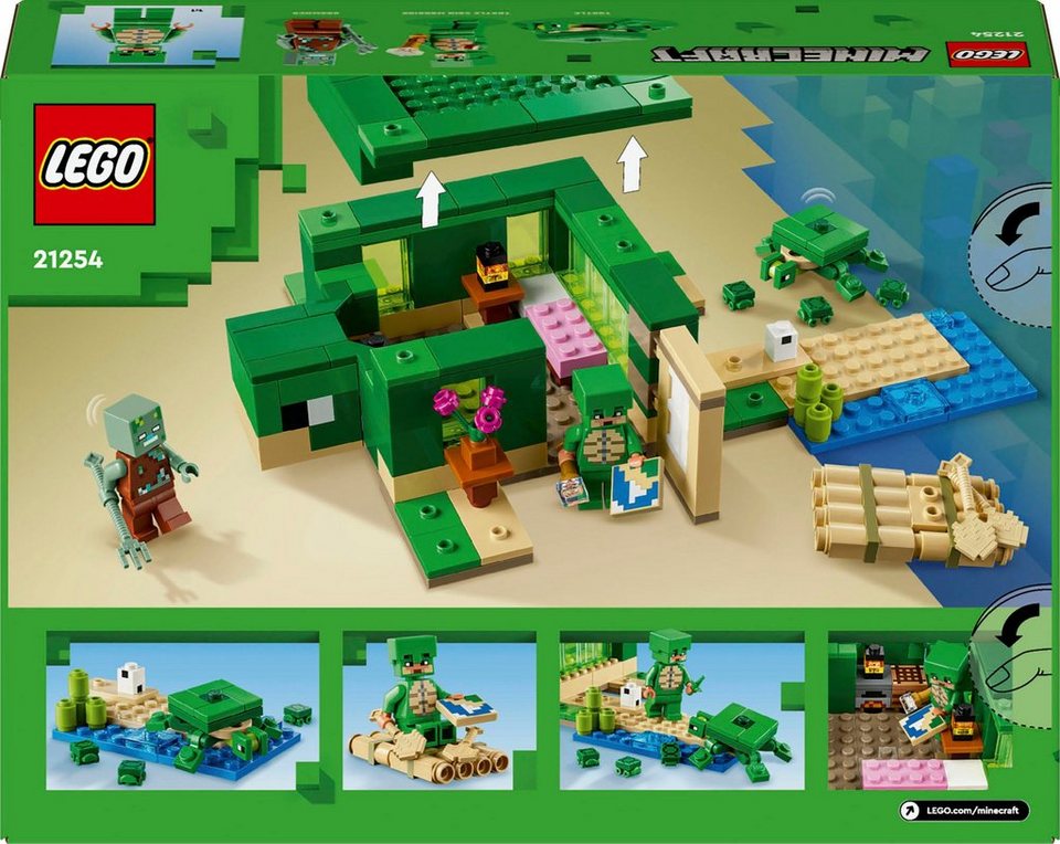 LEGO® Das Schildkrötenstrandhaus (21254), LEGO Minecraft Konstruktionsspielsteine, (234 St), Made in Europe