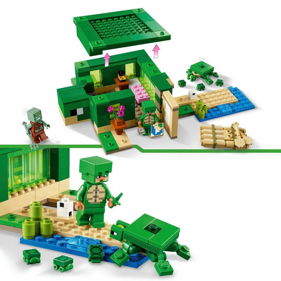 LEGO® Das Schildkrötenstrandhaus (21254), LEGO Minecraft Konstruktionsspielsteine, (234 St), Made in Europe