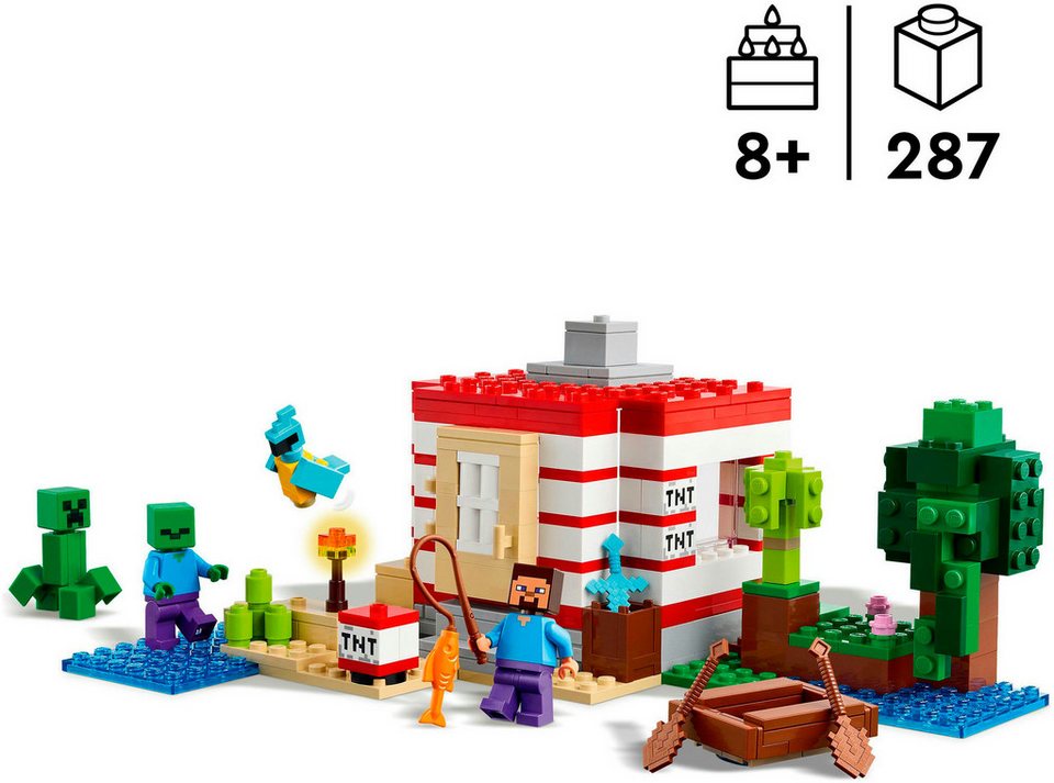 LEGO® Das TNT-Dschungelhaus (21275), LEGO Minecraft Konstruktionsspielsteine, (287 St), Made in Europe