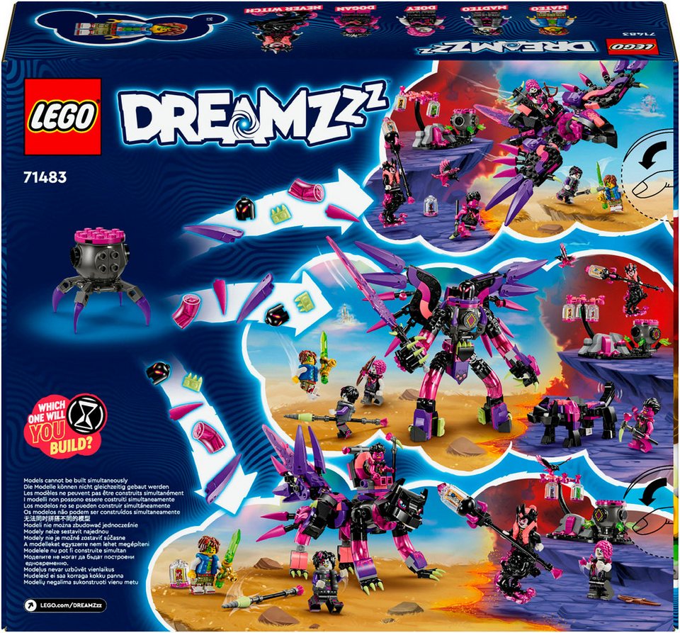 LEGO® Die Albtraumkreaturen der Nimmerhexe (71483), LEGO DREAMZzz Konstruktionsspielsteine, (457 St), Made in Europe