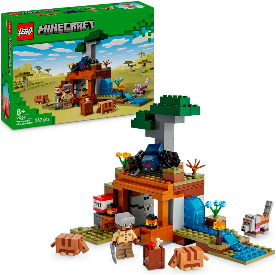 LEGO® Die Expedition zur Gürteltiermine (21269), LEGO Minecraft Konstruktionsspielsteine, (247 St), Made in Europe