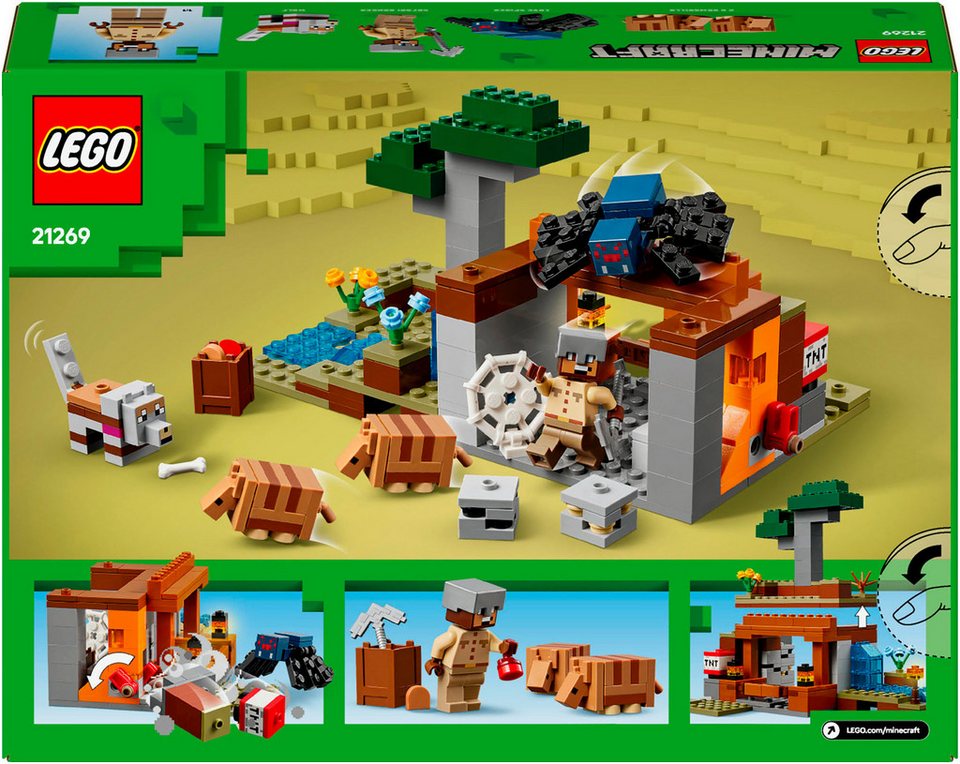 LEGO® Die Expedition zur Gürteltiermine (21269), LEGO Minecraft Konstruktionsspielsteine, (247 St), Made in Europe