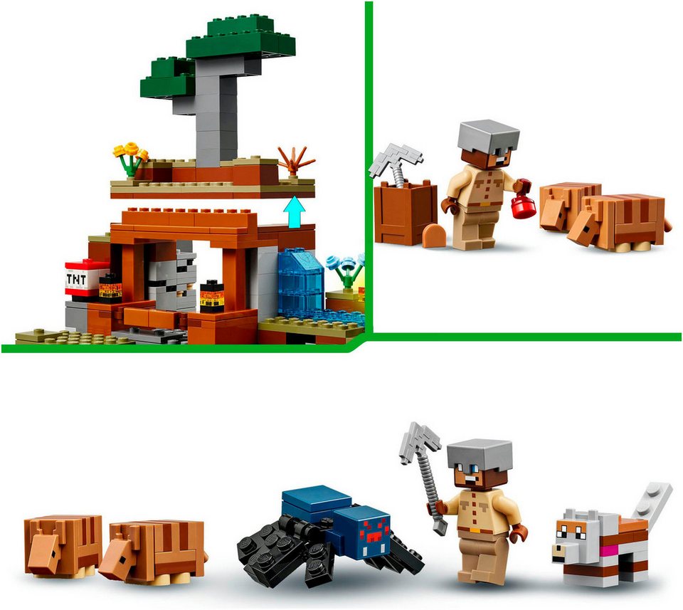 LEGO® Die Expedition zur Gürteltiermine (21269), LEGO Minecraft Konstruktionsspielsteine, (247 St), Made in Europe