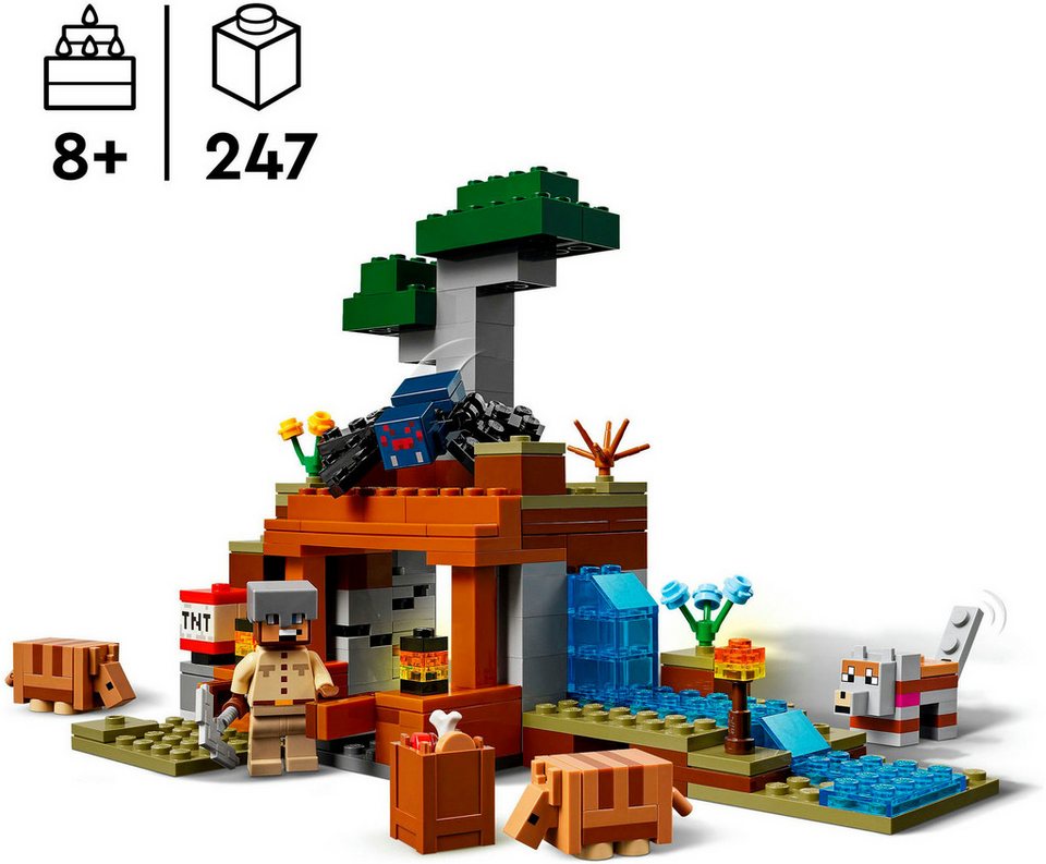LEGO® Die Expedition zur Gürteltiermine (21269), LEGO Minecraft Konstruktionsspielsteine, (247 St), Made in Europe