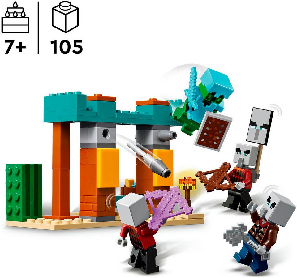 LEGO® Die Illager-Wüstenpatrouille (21267), LEGO Minecraft Konstruktionsspielsteine, (105 St), Made in Europe