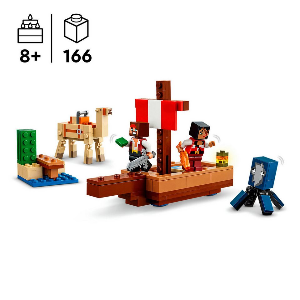 LEGO® Die Piratenschiffreise (21259), LEGO Minecraft Konstruktionsspielsteine, (166 St), Made in Europe