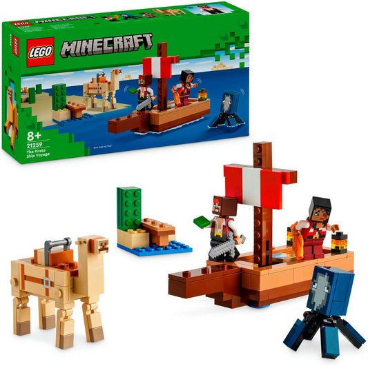 LEGO® Die Piratenschiffreise (21259), LEGO Minecraft Konstruktionsspielsteine, (166 St), Made in Europe