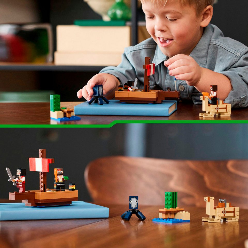 LEGO® Die Piratenschiffreise (21259), LEGO Minecraft Konstruktionsspielsteine, (166 St), Made in Europe