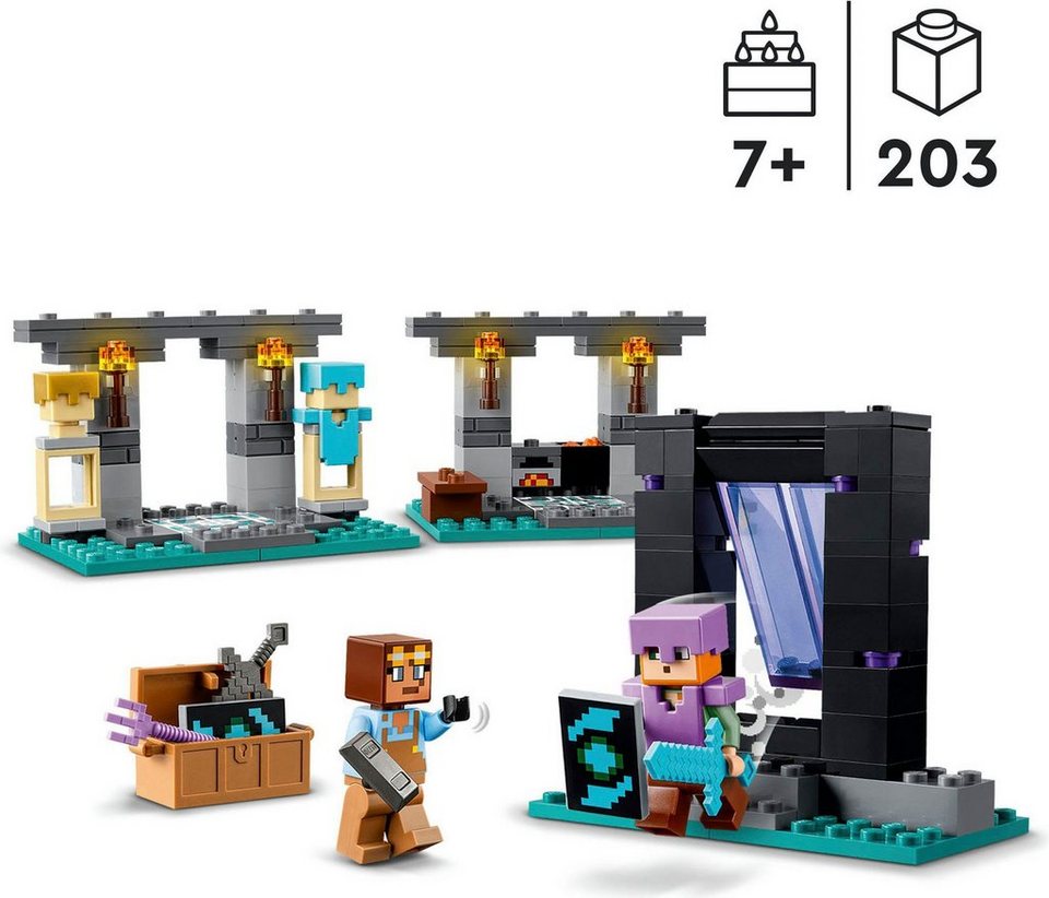 LEGO® Die Waffenkammer (21252), LEGO Minecraft Konstruktionsspielsteine, (203 St), Made in Europe