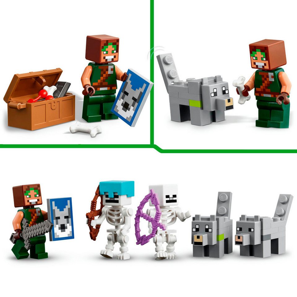 LEGO® Die Wolfsfestung (21261), LEGO Minecraft Konstruktionsspielsteine, (312 St), Made in Europe