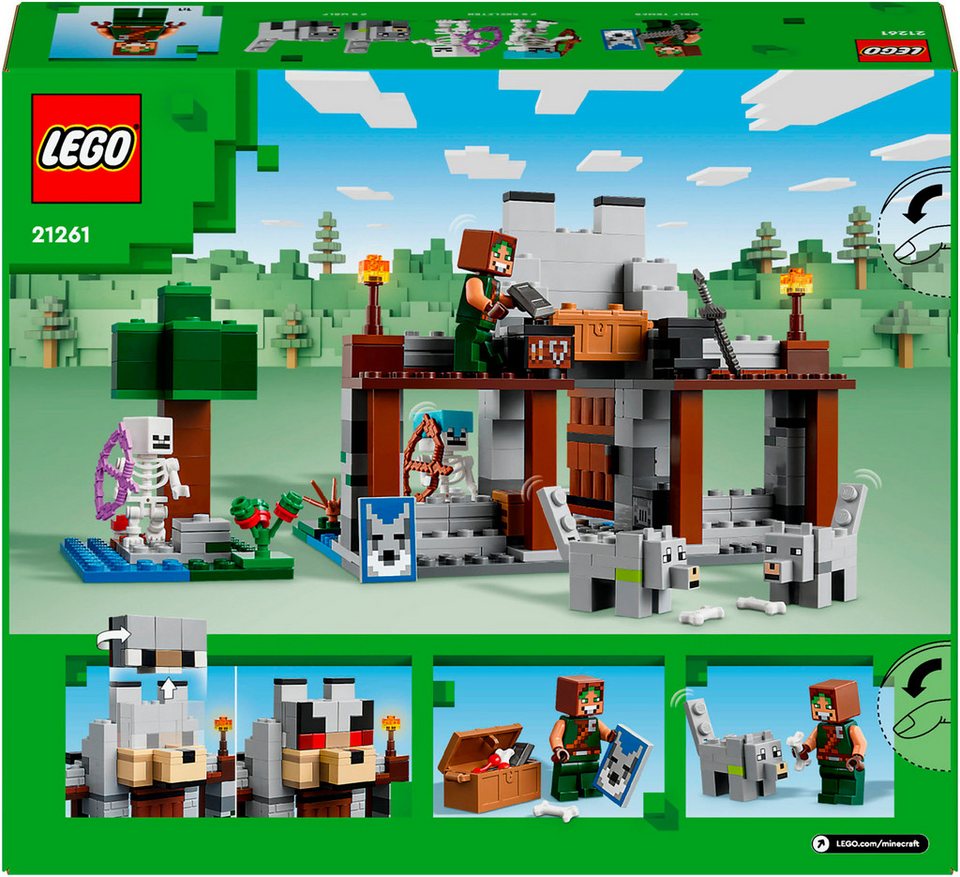 LEGO® Die Wolfsfestung (21261), LEGO Minecraft Konstruktionsspielsteine, (312 St), Made in Europe