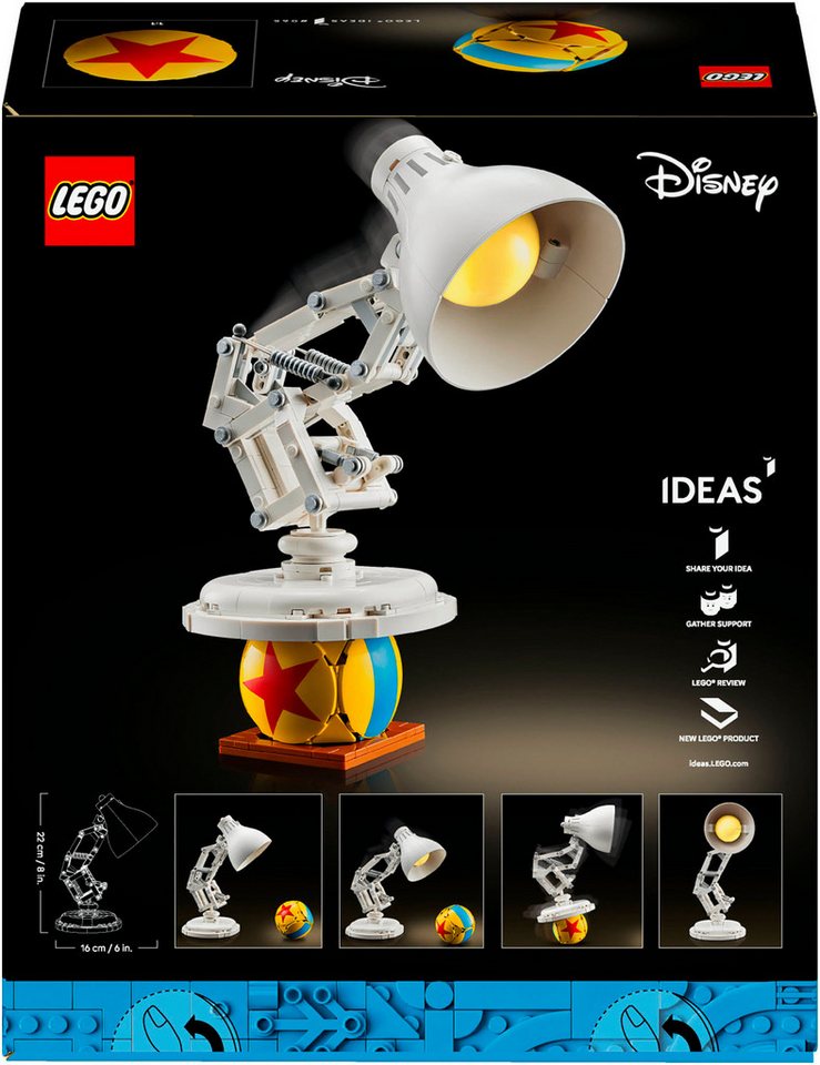 LEGO® Disney Pixar Luxo Jr. (21357), LEGO Ideas Konstruktionsspielsteine, (613 St), Made in Europe