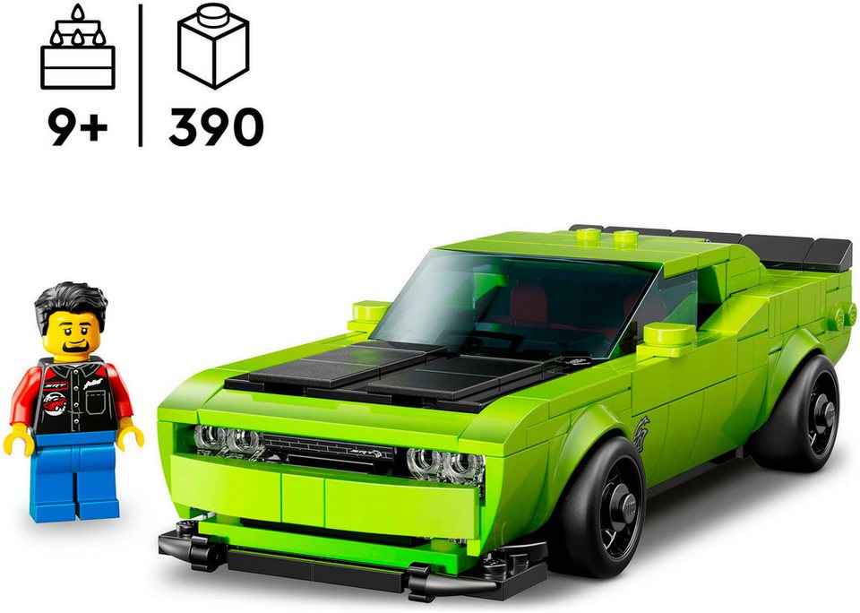 LEGO® Dodge Challenger SRT Hellcat Sportwagen (77237), LEGO Speed Champions Konstruktionsspielsteine, (390 St), Made in Europe