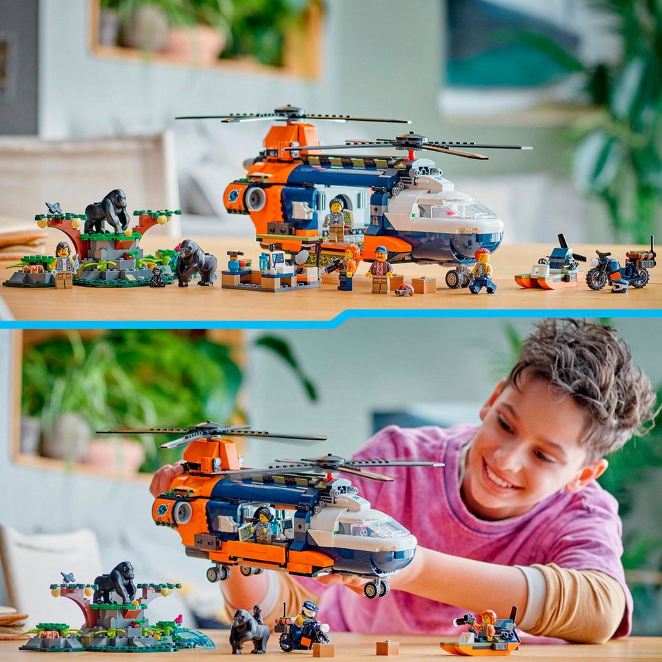 LEGO® Dschungelforscher-Hubschrauber (60437), LEGO City Konstruktionsspielsteine, (881 St), Made in Europe