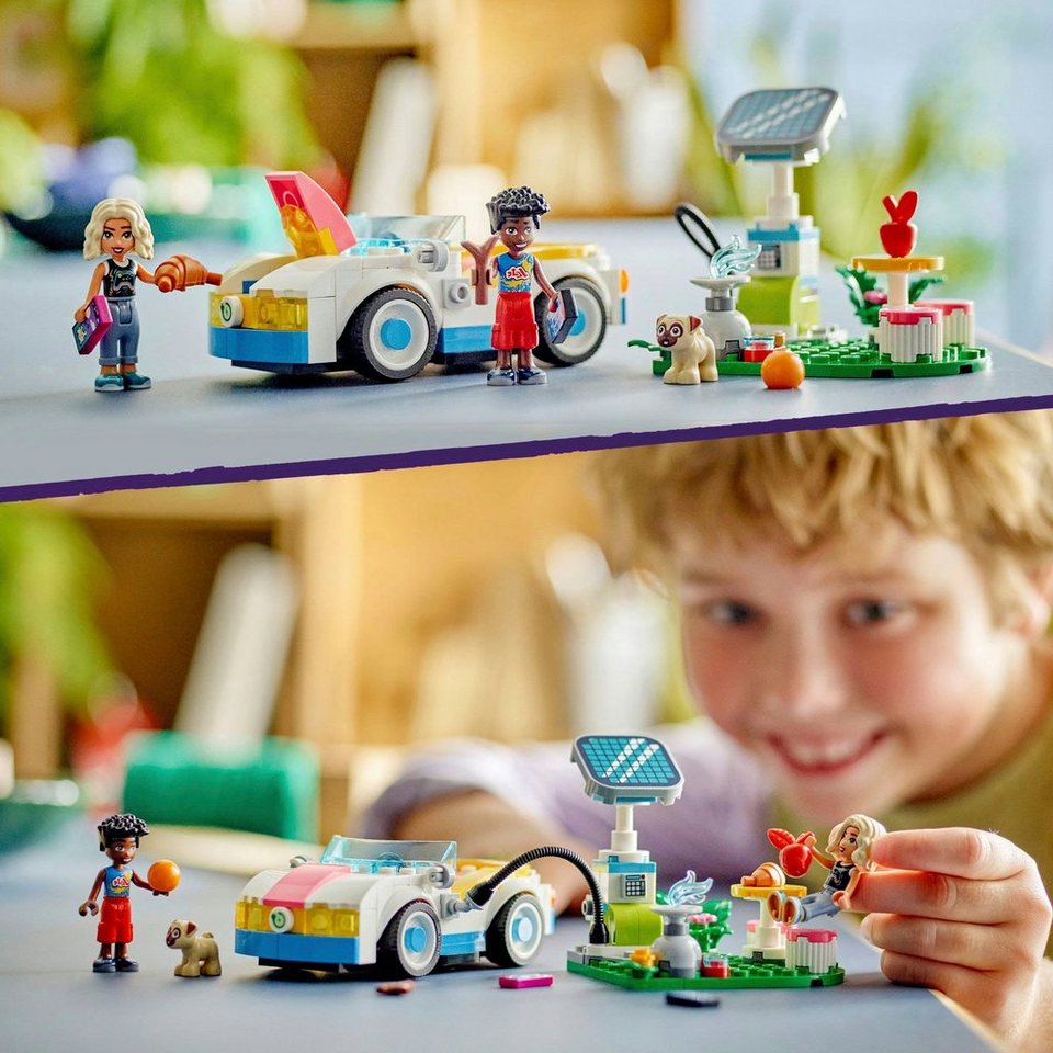 LEGO® E-Auto mit Ladestation (42609), LEGO Friends Konstruktionsspielsteine, (170 St), Made in Europe