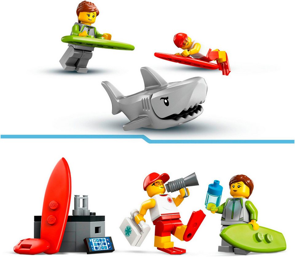 LEGO® Einsatzfahrzeug der Rettungsschwimmer (60453), LEGO City Konstruktionsspielsteine, (214 St), Made in Europe