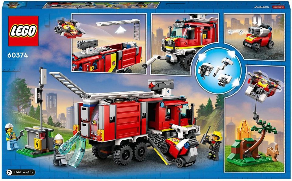 LEGO® Einsatzleitwagen der Feuerwehr (60374), LEGO® City Konstruktionsspielsteine, (502 St), Made in Europe