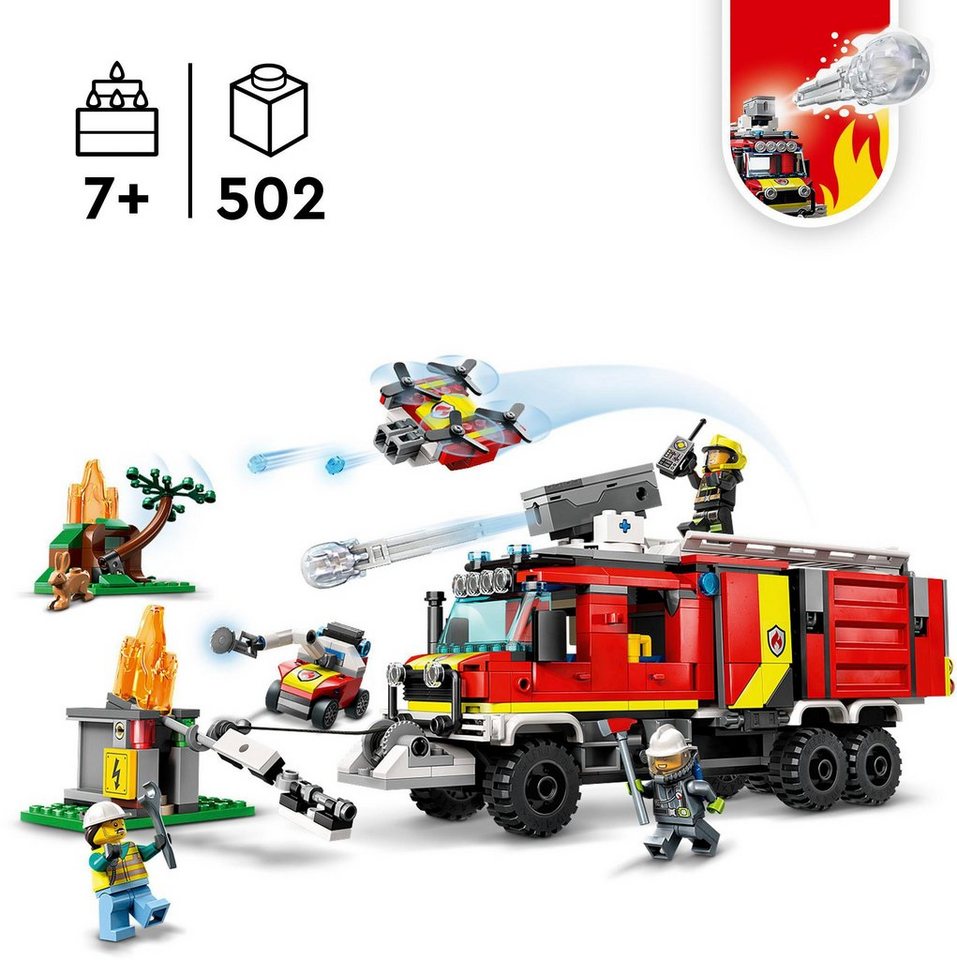 LEGO® Einsatzleitwagen der Feuerwehr (60374), LEGO® City Konstruktionsspielsteine, (502 St), Made in Europe