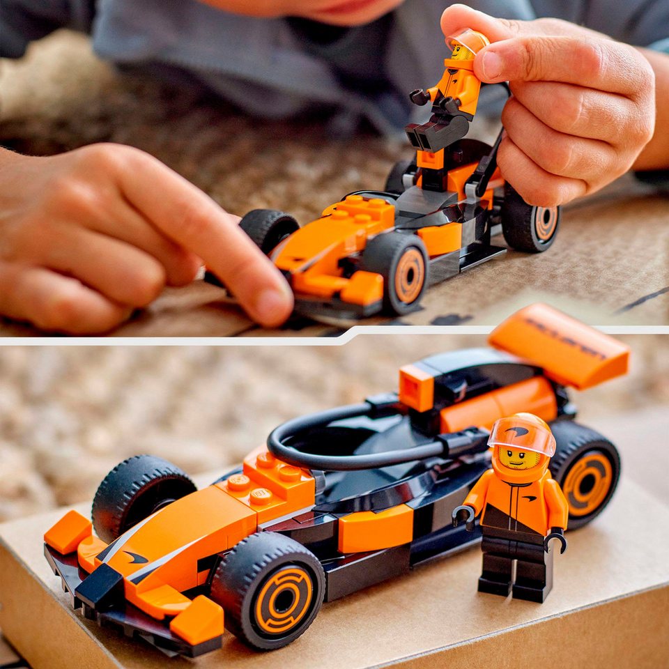 LEGO® F1® Rennfahrer mit McLaren Rennauto (60442), LEGO City Konstruktionsspielsteine, (86 St), Made in Europe
