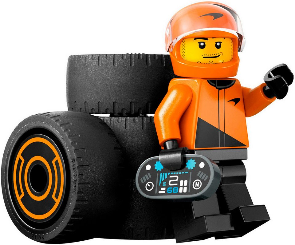 LEGO® F1® Rennfahrer mit McLaren Rennauto (60442), LEGO City Konstruktionsspielsteine, (86 St), Made in Europe