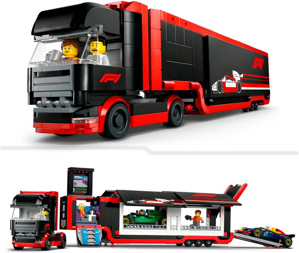 LEGO® F1® Transporter mit RB20 & AMR24 F1® Rennautos (60445), LEGO City Konstruktionsspielsteine, (1086 St), Made in Europe