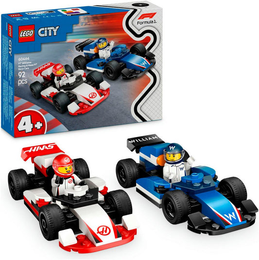 LEGO® F1® Williams Racing und Haas F1® Rennautos (60464), LEGO City Konstruktionsspielsteine, (92 St), Made in Europe