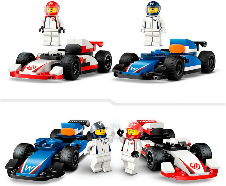 LEGO® F1® Williams Racing und Haas F1® Rennautos (60464), LEGO City Konstruktionsspielsteine, (92 St), Made in Europe