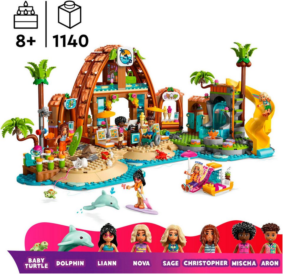 LEGO® Familienurlaub im Strandresort (42673), LEGO Friends Konstruktionsspielsteine, (1140 St), Made in Europe