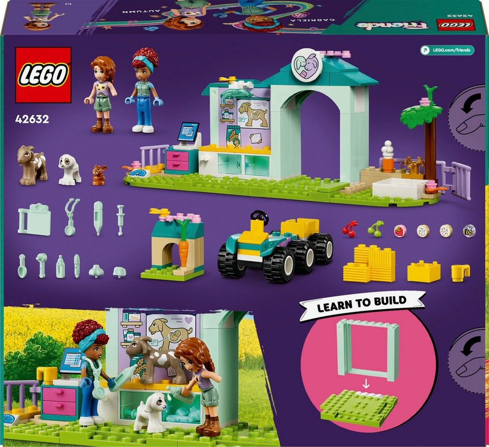 LEGO® Farmtierklinik (42632), LEGO Friends Konstruktionsspielsteine, (161 St), Made in Europe