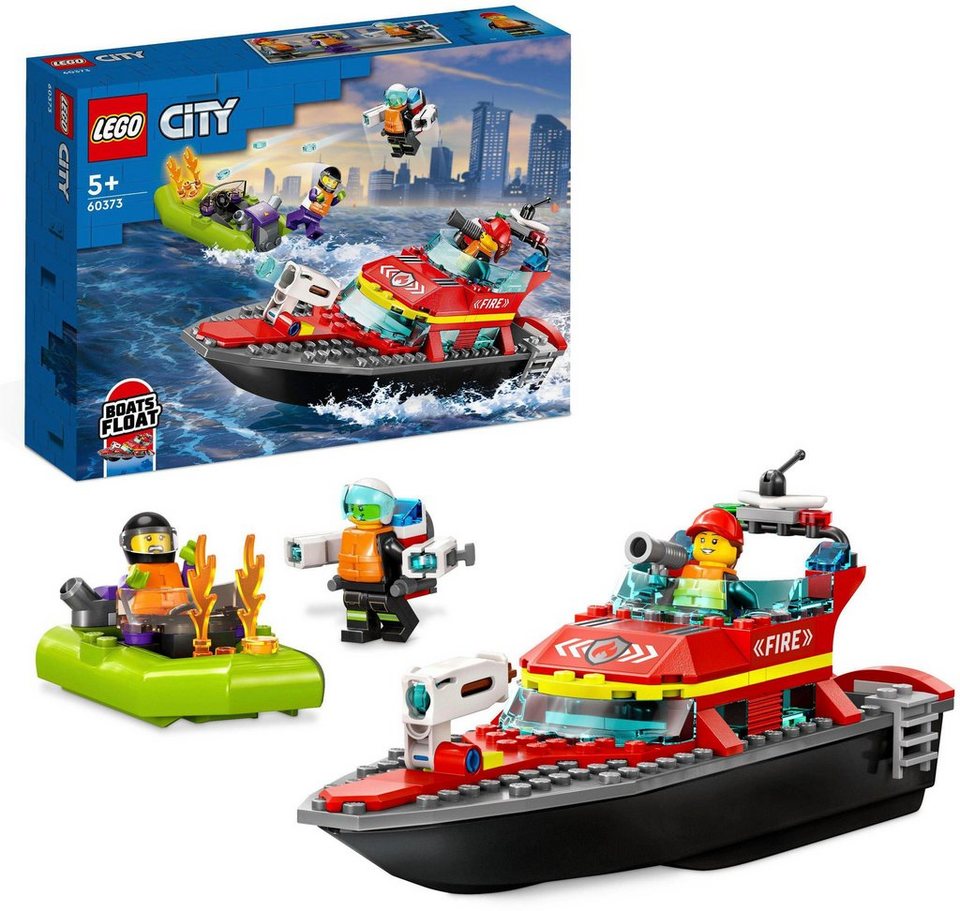LEGO® Feuerwehrboot (60373), LEGO® City Konstruktionsspielsteine, (144 St), Made in Europe