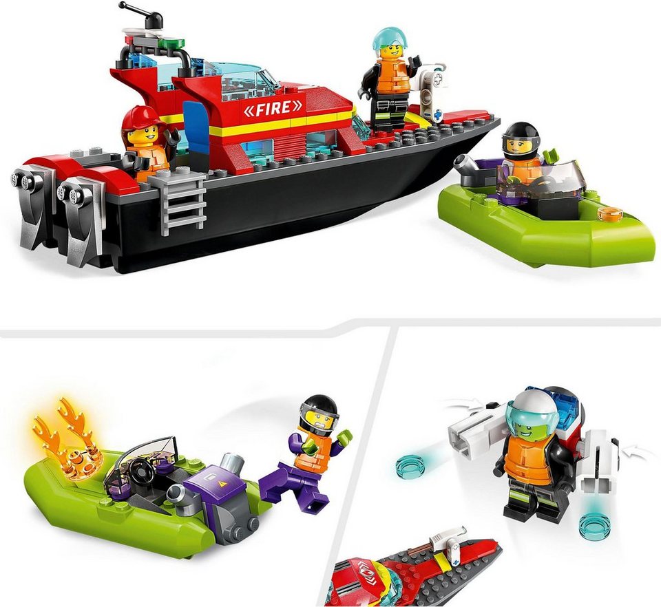 LEGO® Feuerwehrboot (60373), LEGO® City Konstruktionsspielsteine, (144 St), Made in Europe