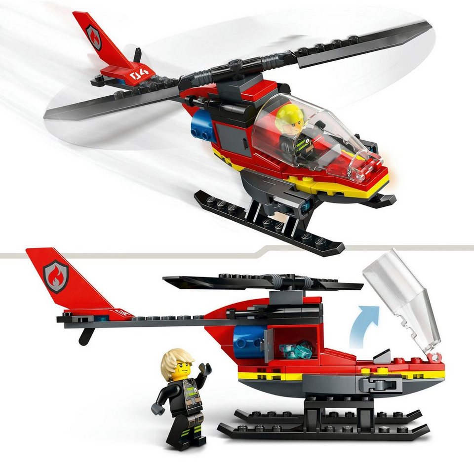 LEGO® Feuerwehrhubschrauber (60411), LEGO City Konstruktionsspielsteine, (85 St), Made in Europe