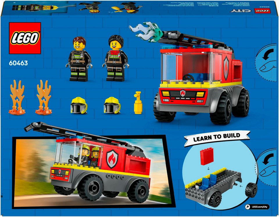 LEGO® Feuerwehrleiterfahrzeug (60463), LEGO City Konstruktionsspielsteine, (82 St), Made in Europe
