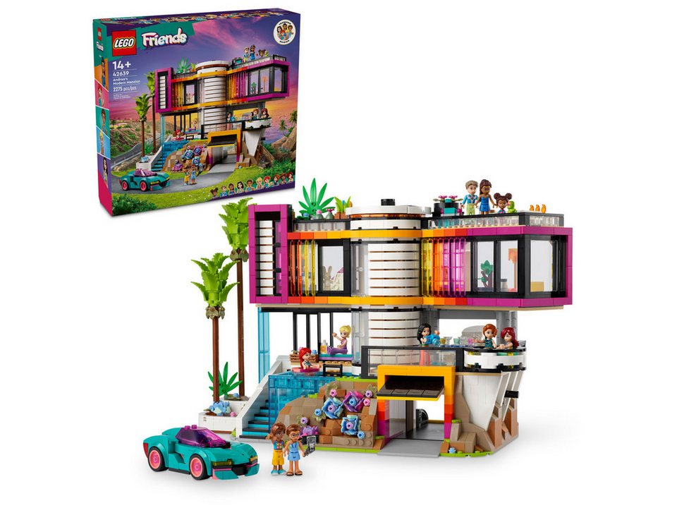 LEGO® Friends 42639 Andreas moderne Villa Spielbausteine, (Set, 2275 St., Set)