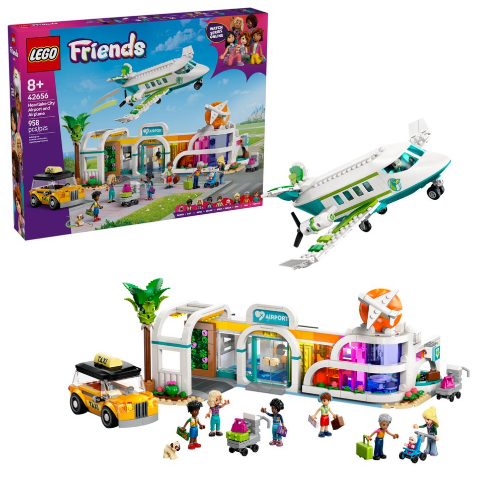 LEGO® Friends 42656 Heartlake City Flughafen mit Flugzeug Spielbausteine, (Set, 958 St., Set)