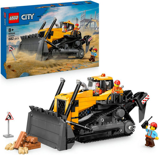 LEGO® Gelber Bulldozer (60466), LEGO City Konstruktionsspielsteine, (682 St), Made in Europe