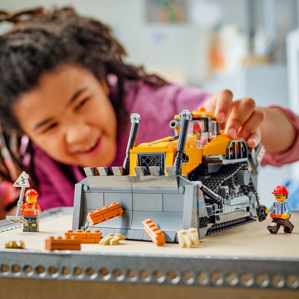LEGO® Gelber Bulldozer (60466), LEGO City Konstruktionsspielsteine, (682 St), Made in Europe