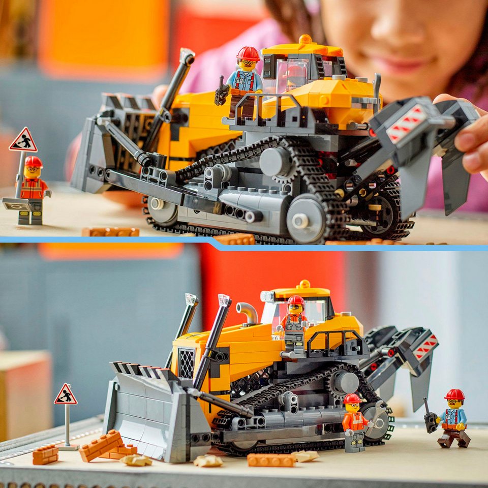 LEGO® Gelber Bulldozer (60466), LEGO City Konstruktionsspielsteine, (682 St), Made in Europe