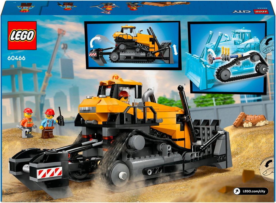 LEGO® Gelber Bulldozer (60466), LEGO City Konstruktionsspielsteine, (682 St), Made in Europe