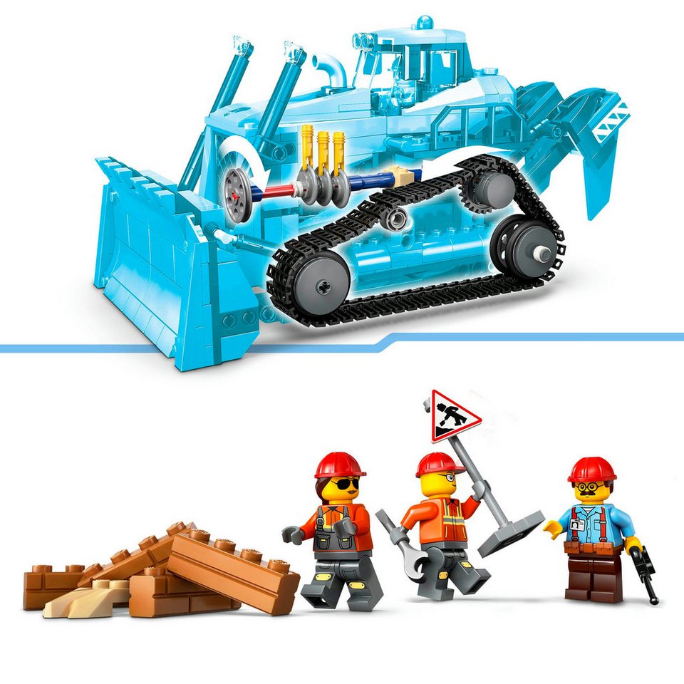 LEGO® Gelber Bulldozer (60466), LEGO City Konstruktionsspielsteine, (682 St), Made in Europe