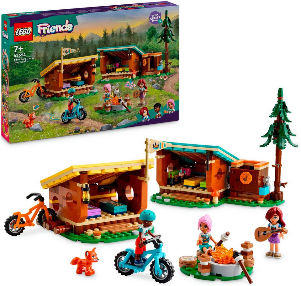LEGO® Gemütliche Hütten im Abenteuercamp (42624), LEGO Friends Konstruktionsspielsteine, (437 St), Made in Europe