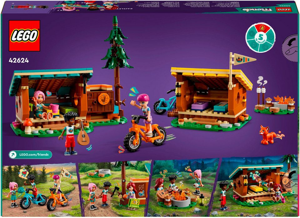 LEGO® Gemütliche Hütten im Abenteuercamp (42624), LEGO Friends Konstruktionsspielsteine, (437 St), Made in Europe