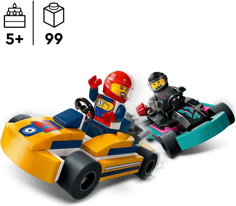 LEGO® Go-Karts mit Rennfahrern (60400), LEGO City Konstruktionsspielsteine, (99 St), Made in Europe