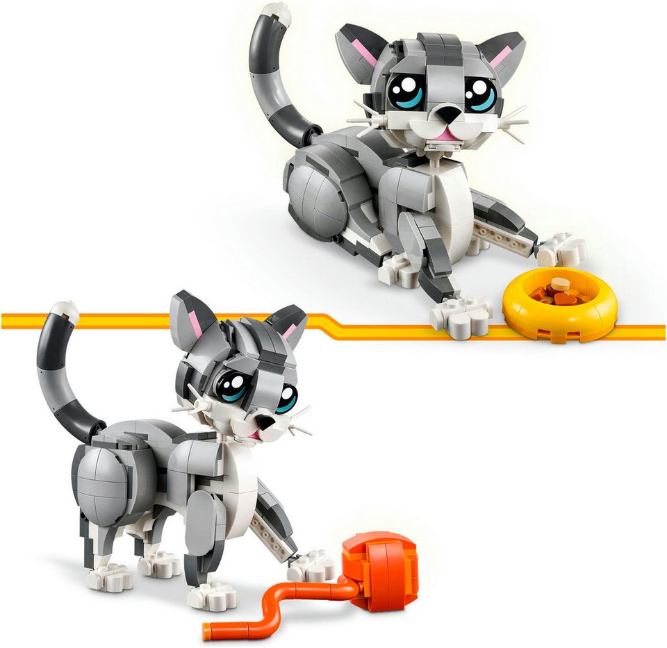 LEGO® Graue Katze (31163), LEGO Creator Konstruktionsspielsteine, (407 St), Made in Europe