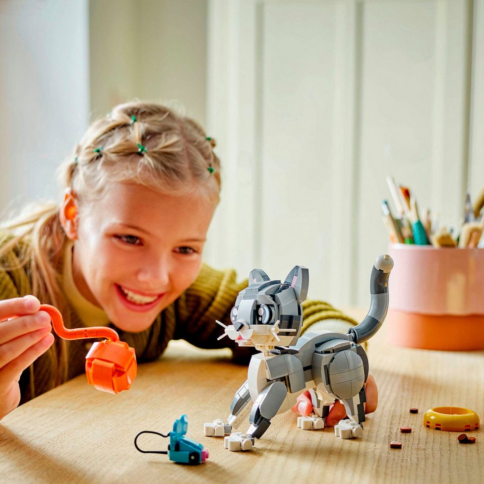 LEGO® Graue Katze (31163), LEGO Creator Konstruktionsspielsteine, (407 St), Made in Europe