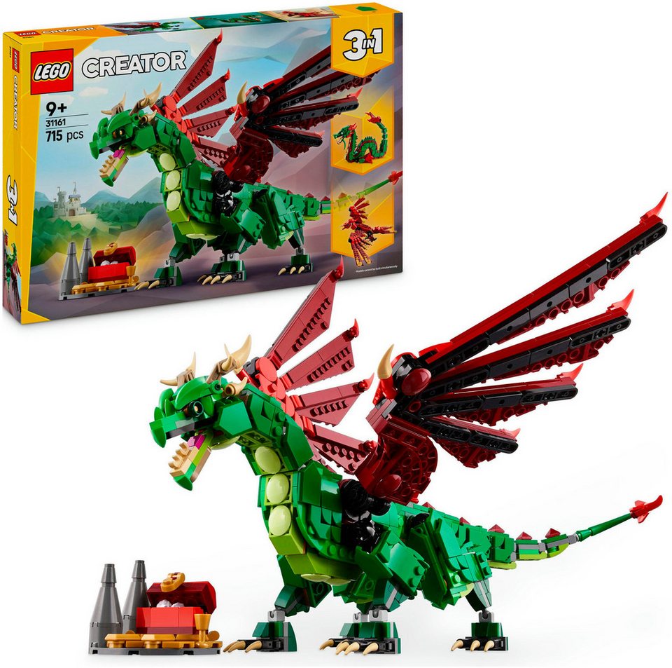 LEGO® Grüner Drache (31161), LEGO Creator Konstruktionsspielsteine, (715 St), Made in Europe
